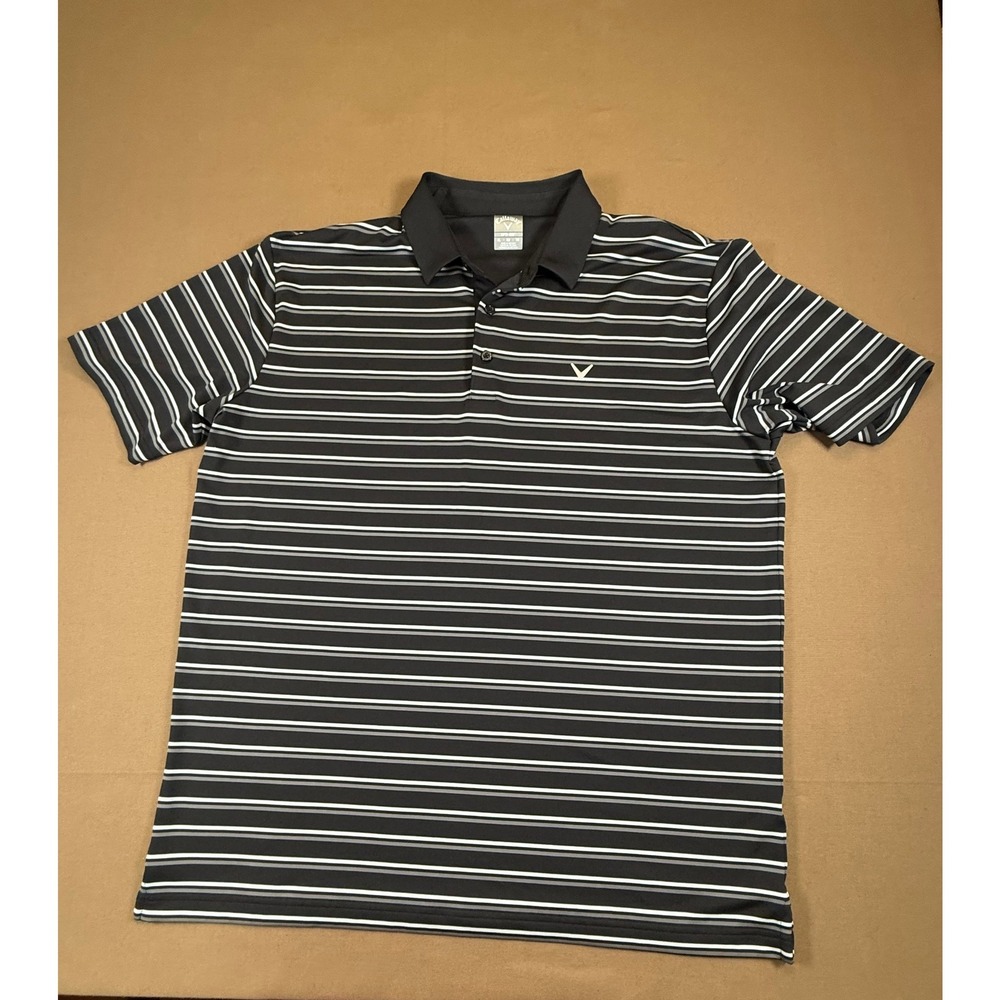 Callaway Golf Polo Shirt Mens XL Extra‎ Large Striped Opti-Dri Athletic